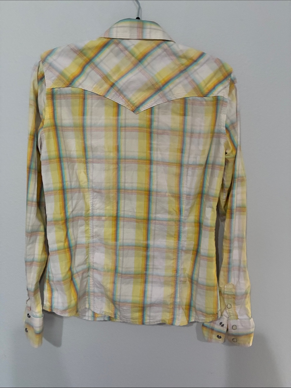 True Religion Yellow Plaid Long-Sleeve Button-Down Shirt - Picture 8 of 8